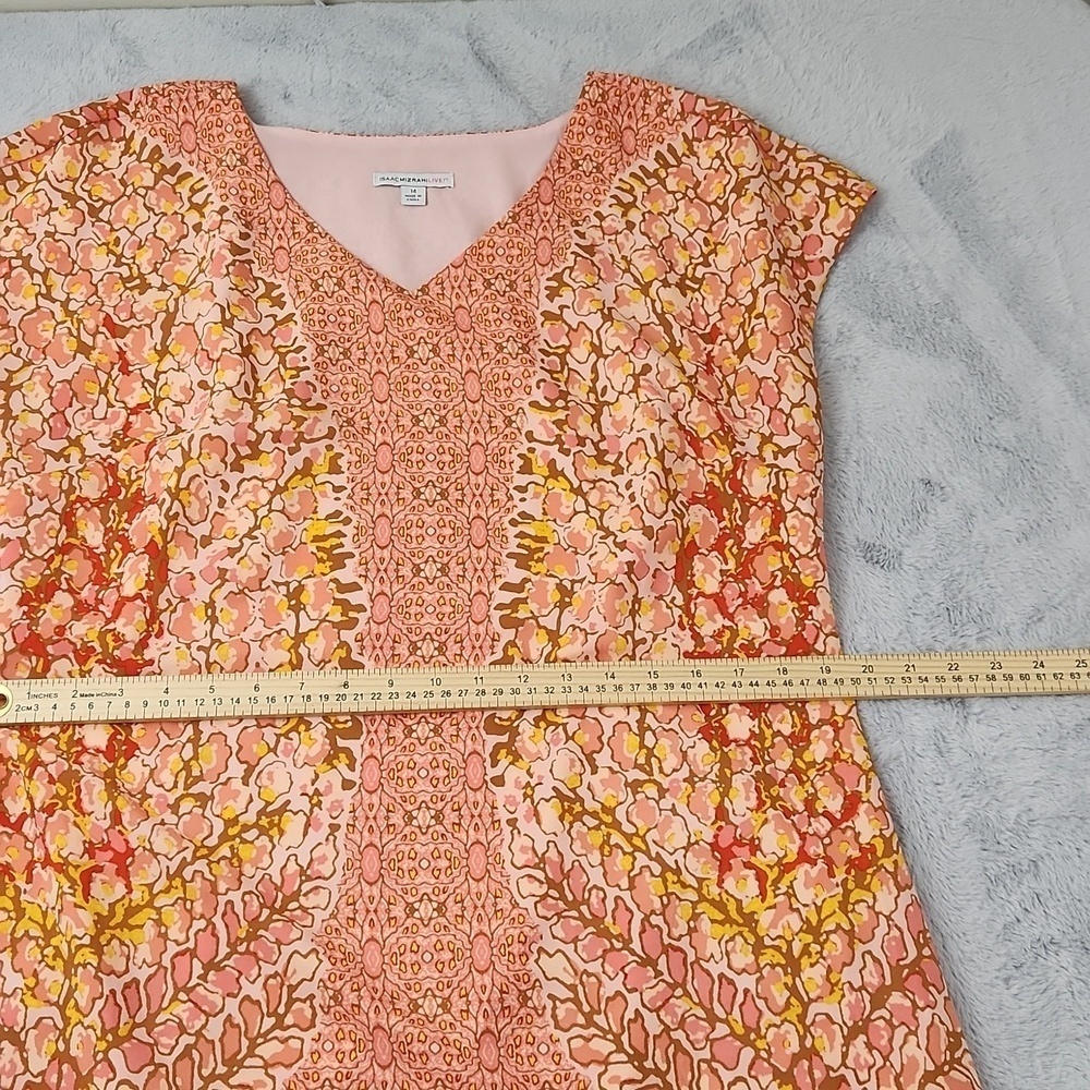 IzaacMizarahi Pink and orange print dress. - Picture 11 of 13